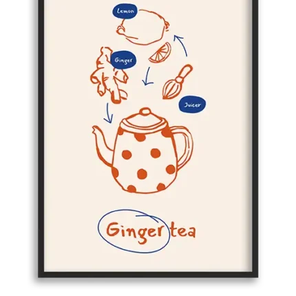 تابلو برای آشپزخانه-Ginger tea